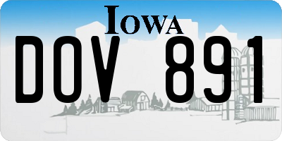 IA license plate DOV891