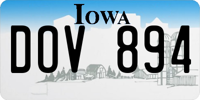 IA license plate DOV894