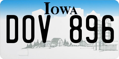 IA license plate DOV896