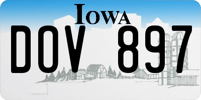 IA license plate DOV897