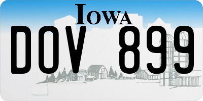 IA license plate DOV899