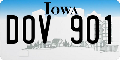 IA license plate DOV901