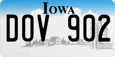 IA license plate DOV902