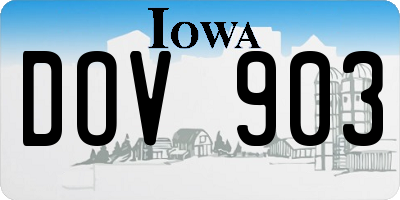 IA license plate DOV903