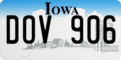 IA license plate DOV906