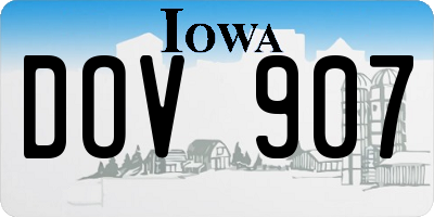 IA license plate DOV907