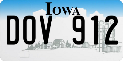 IA license plate DOV912