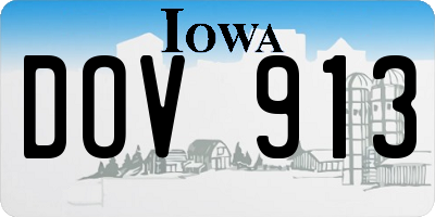 IA license plate DOV913