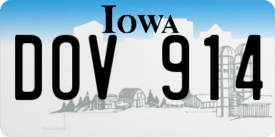 IA license plate DOV914
