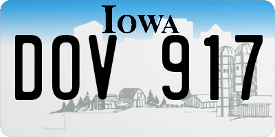 IA license plate DOV917