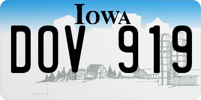 IA license plate DOV919