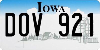 IA license plate DOV921