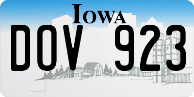 IA license plate DOV923