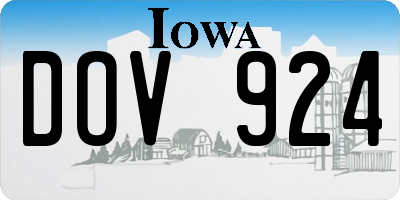 IA license plate DOV924