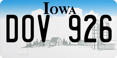 IA license plate DOV926