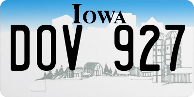 IA license plate DOV927