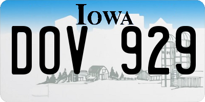 IA license plate DOV929