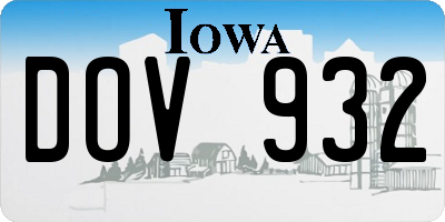 IA license plate DOV932