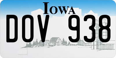 IA license plate DOV938