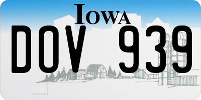 IA license plate DOV939