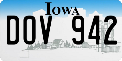 IA license plate DOV942