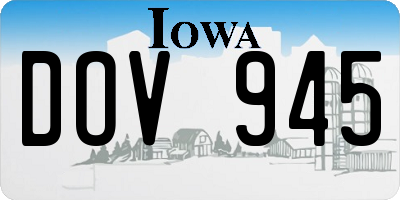 IA license plate DOV945