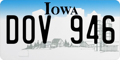 IA license plate DOV946