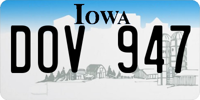 IA license plate DOV947