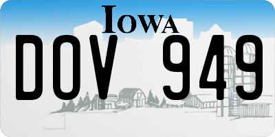 IA license plate DOV949