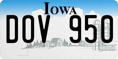 IA license plate DOV950