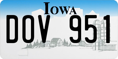 IA license plate DOV951