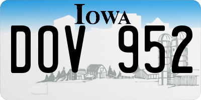 IA license plate DOV952