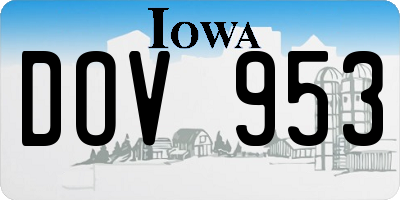 IA license plate DOV953