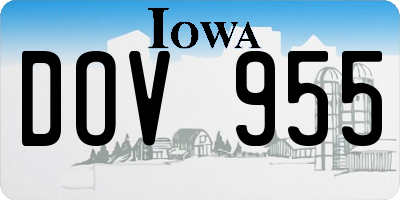 IA license plate DOV955