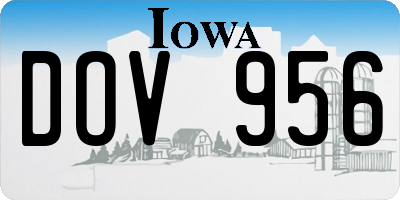 IA license plate DOV956