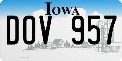 IA license plate DOV957