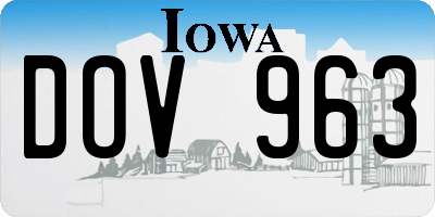 IA license plate DOV963