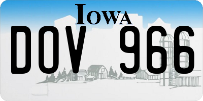 IA license plate DOV966