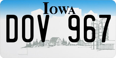 IA license plate DOV967