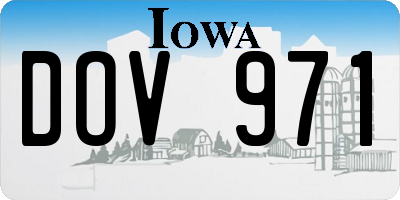 IA license plate DOV971
