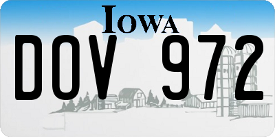 IA license plate DOV972