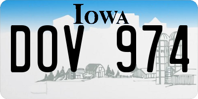IA license plate DOV974