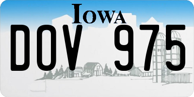 IA license plate DOV975