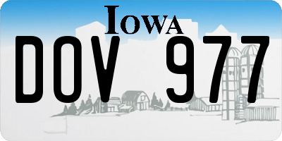 IA license plate DOV977