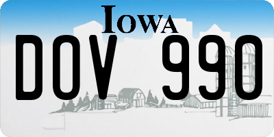 IA license plate DOV990