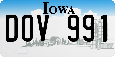 IA license plate DOV991