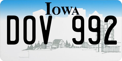 IA license plate DOV992