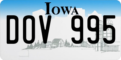 IA license plate DOV995