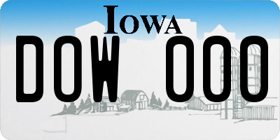 IA license plate DOW000