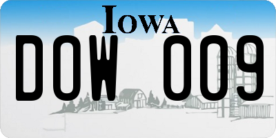 IA license plate DOW009